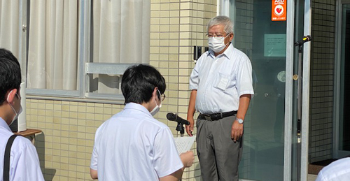 社会見学出発式②